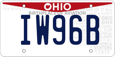 OH license plate IW96B