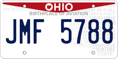 OH license plate JMF5788