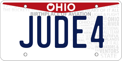 OH license plate JUDE4