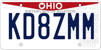 OH license plate KD8ZMM