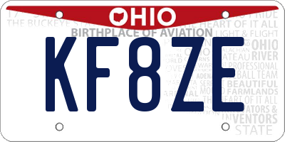 OH license plate KF8ZE