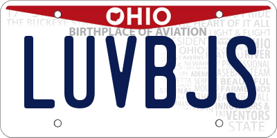 OH license plate LUVBJS
