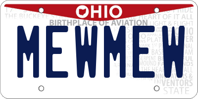OH license plate MEWMEW