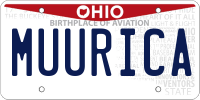 OH license plate MUURICA