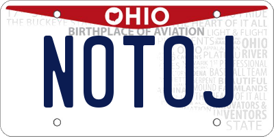 OH license plate N0TOJ
