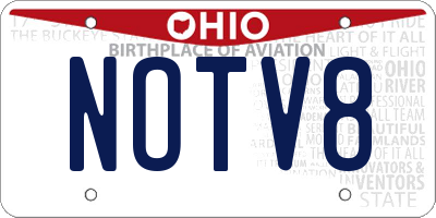 OH license plate NOTV8