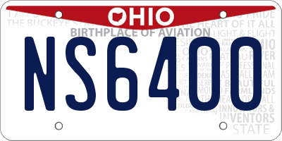 OH license plate NS6400