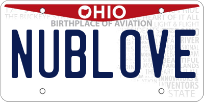 OH license plate NUBLOVE