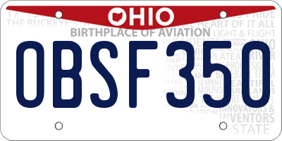 OH license plate OBSF350