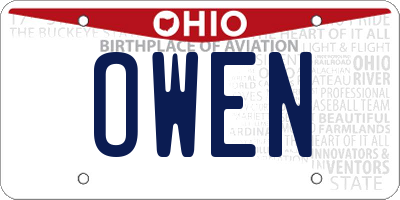 OH license plate OWEN
