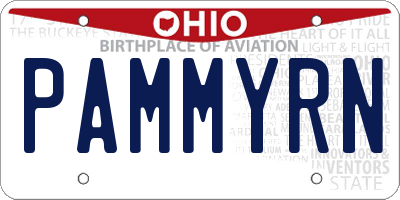OH license plate PAMMYRN