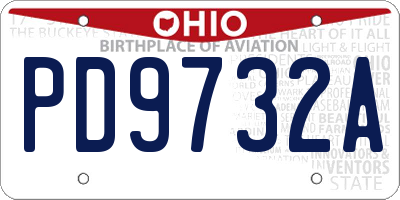 OH license plate PD9732A