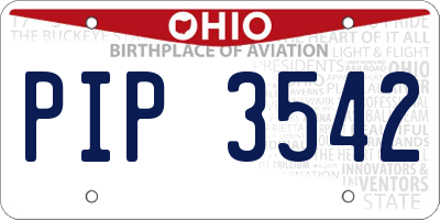 OH license plate PIP3542