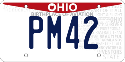 OH license plate PM42