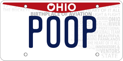OH license plate POOP