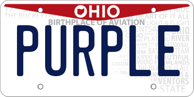 OH license plate PURPLE