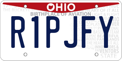 OH license plate R1PJFY