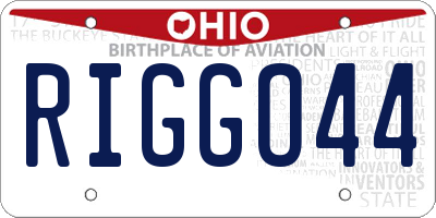OH license plate RIGGO44