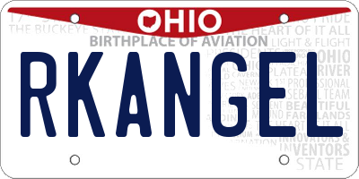 OH license plate RKANGEL