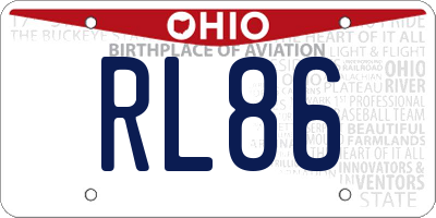 OH license plate RL86