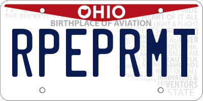 OH license plate RPEPRMT