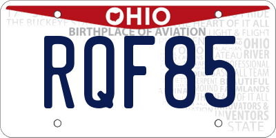 OH license plate RQF85