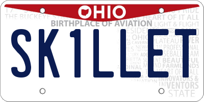 OH license plate SK1LLET
