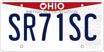 OH license plate SR71SC