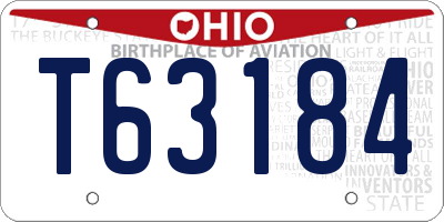 OH license plate T63184