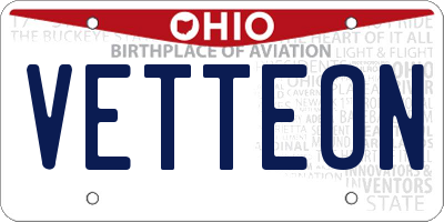 OH license plate VETTEON