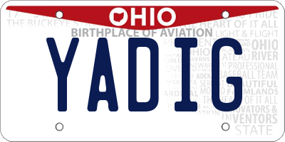 OH license plate YADIG