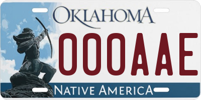OK license plate 000AAE