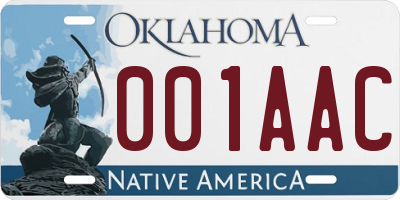 OK license plate 001AAC