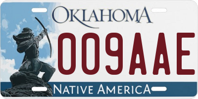 OK license plate 009AAE