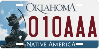 OK license plate 010AAA