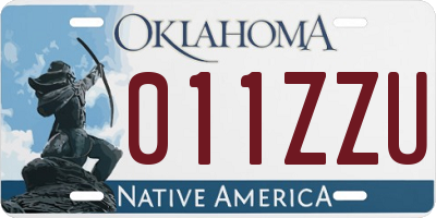 OK license plate 011ZZU
