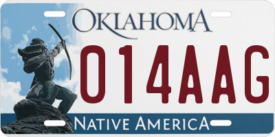 OK license plate 014AAG