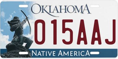 OK license plate 015AAJ
