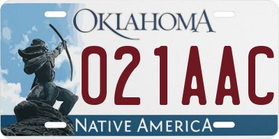 OK license plate 021AAC