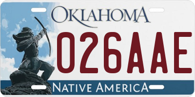 OK license plate 026AAE