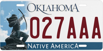 OK license plate 027AAA