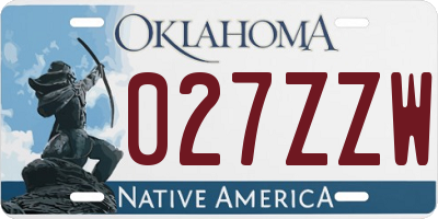 OK license plate 027ZZW
