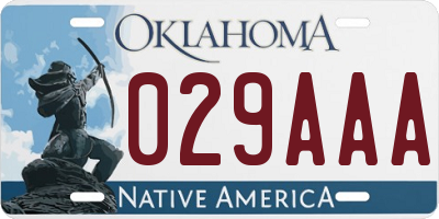 OK license plate 029AAA
