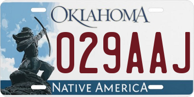 OK license plate 029AAJ