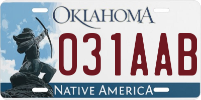 OK license plate 031AAB