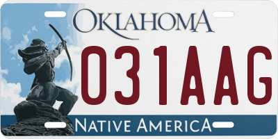 OK license plate 031AAG