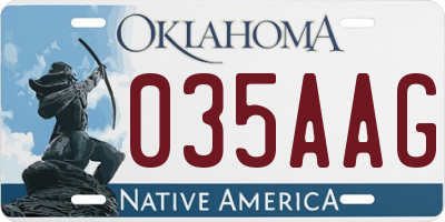 OK license plate 035AAG