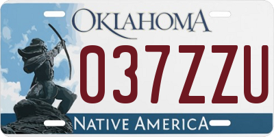 OK license plate 037ZZU
