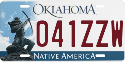 OK license plate 041ZZW