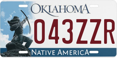 OK license plate 043ZZR